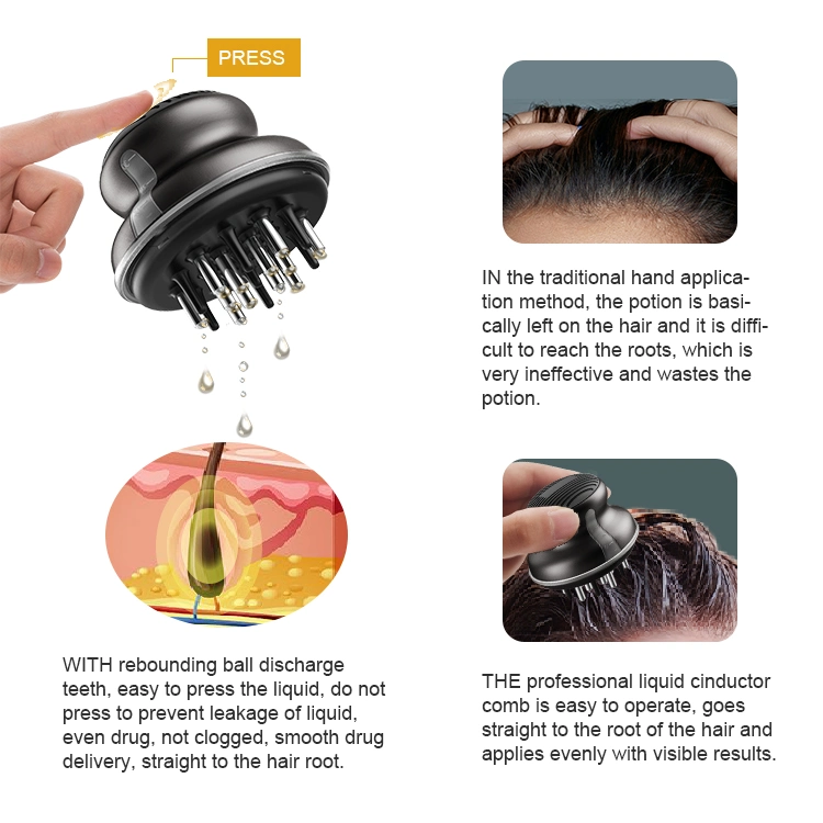 Shenzhen Sunray Factory Home Use Device Hair Care Massage Comb for Hair Regrowth 30ml Applicator Hair Brush