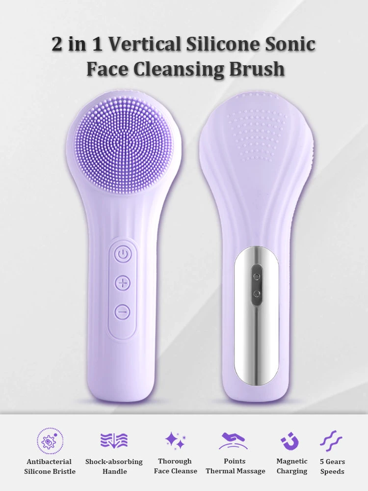 Cleansing Brush Men&prime;s and Women&prime;s Waterproof Facial Scrub Brush Rechargeable Facial Brush Suitable for Cleansing and Exfoliating Electric Facial Cleaning Brush