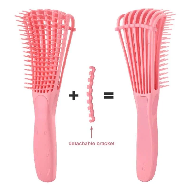 Private Label Comb Detangler Hair Brush Silicon Afro Hair of Wet and Dry