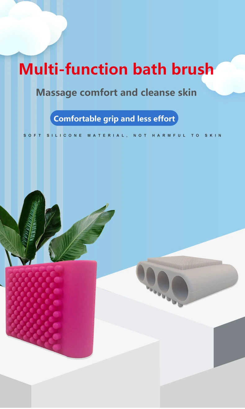 Customs Color Silicone Body Sponge Scalp Massage Shampoo Brush Silicone Shampoo Massage Hair Scalp Comb Bath Brush