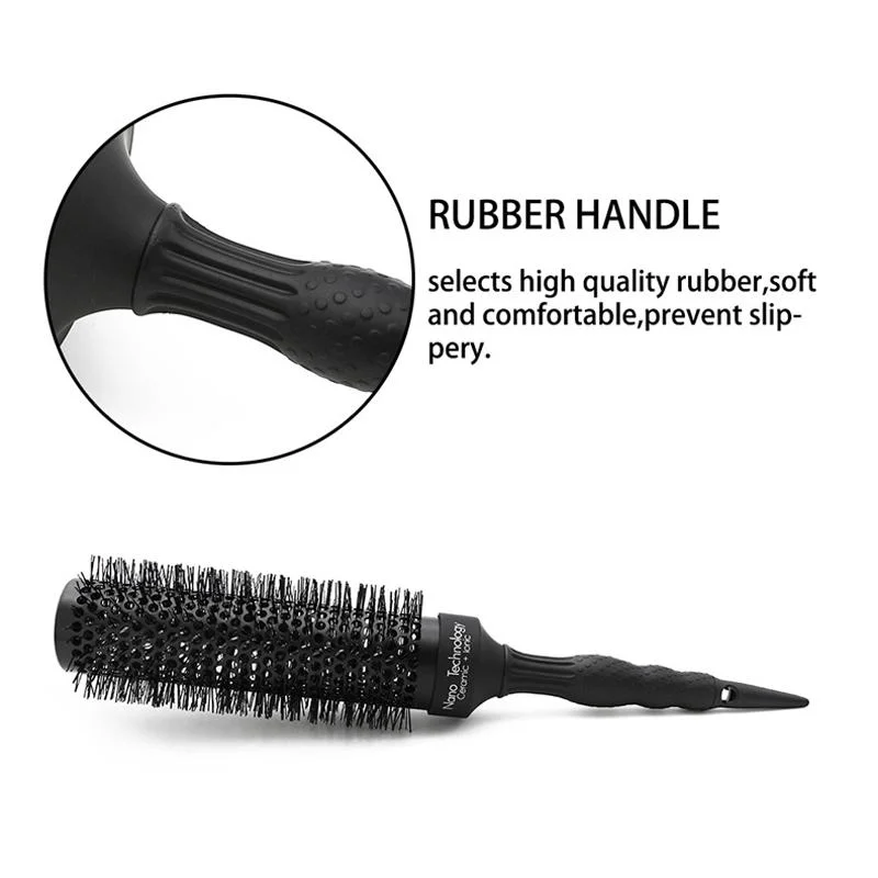 Long Barrel Salon Heat-Resistant Nano Technology Brush Round Ceramic Aluminium Hair Brush
