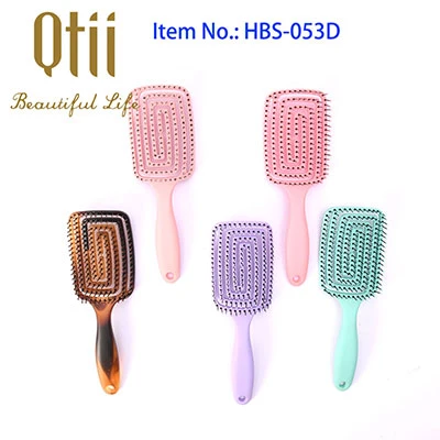 Curved Vent Professional Detangling Hair Brush with Nylon Bristle for Long Thick Curly Tangled Wet Dry Hair
