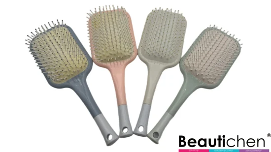 Beautichen Custom Square Large Paddle Hair Brush Soft Touch Grey Detangle Brush