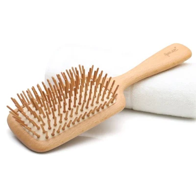 Eco Friendly Wood Cushion Massage Brush Custom Paddle Bamboo Hair Brush