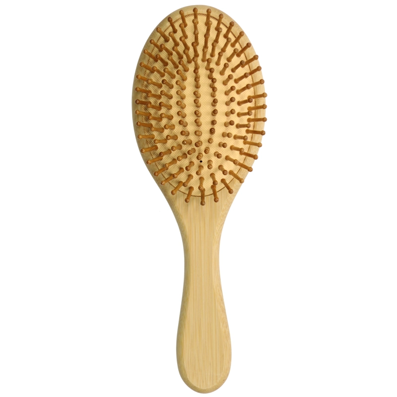 Custom Brushes Logo Top Quality Bamboo Oval Hair Paddle Detangle Wooden Brush