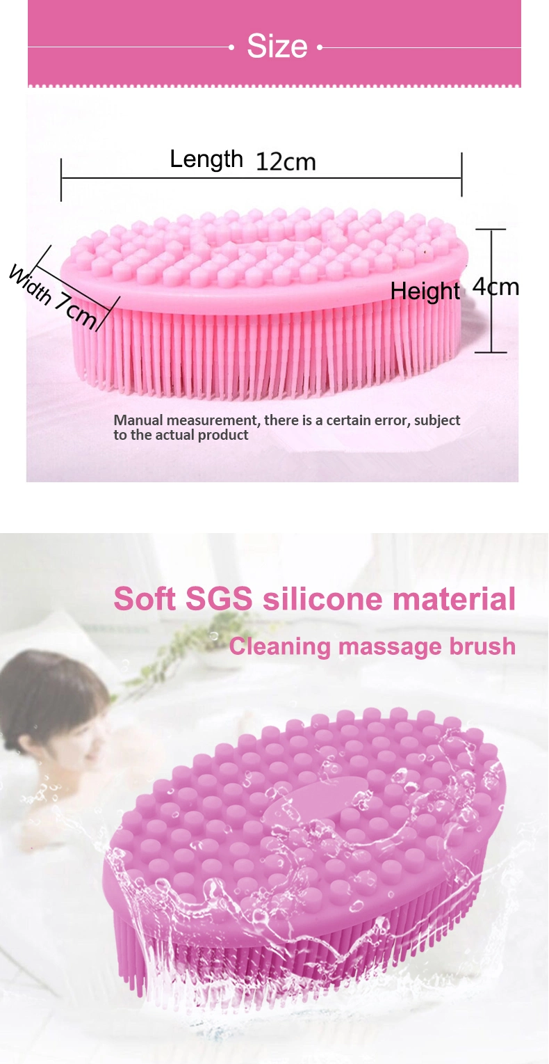 Silicone Custom Multi-Use Care Comb Super Soft Bath Body Massage Cleaning Brush