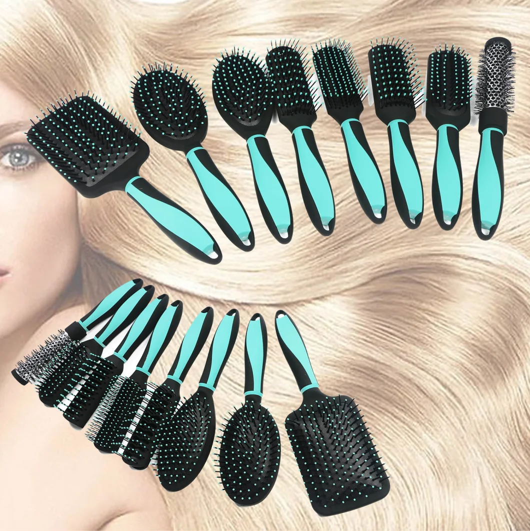 8PCS Luxury Hair Brush Styling Set Salon Gift Set Detangling Hair Brushes to Create Perfect Blowout at Home for All Hair Type