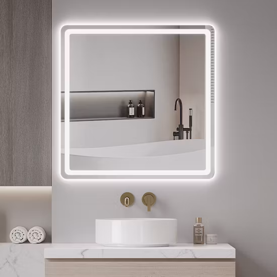 Wholesale Home Decoration Wall Hung Glass Mirrors Smart Home LED Bathroom Furniture Mirror