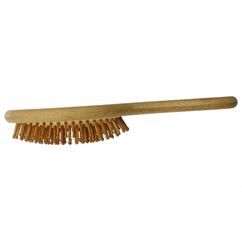 Custom Brushes Logo Top Quality Bamboo Oval Hair Paddle Detangle Wooden Brush