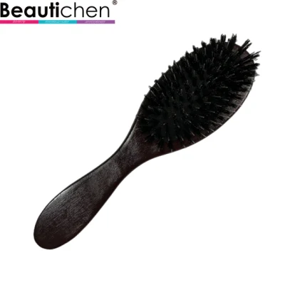 Beautichen Boar Bristle Hairbrush Massage Comb Anti-Static Hair Scalp Paddle Brush Beech Wooden Handle Hair Brush