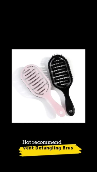Green Color Mini Portable Vented Blowdrying Styling Hair Brush