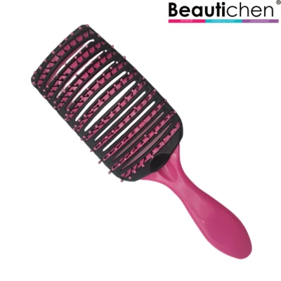 Beautichen Styling Salon Anti-Static Flex Styling Hairbrush Plastic Detangling Curved Vented Hair Brush